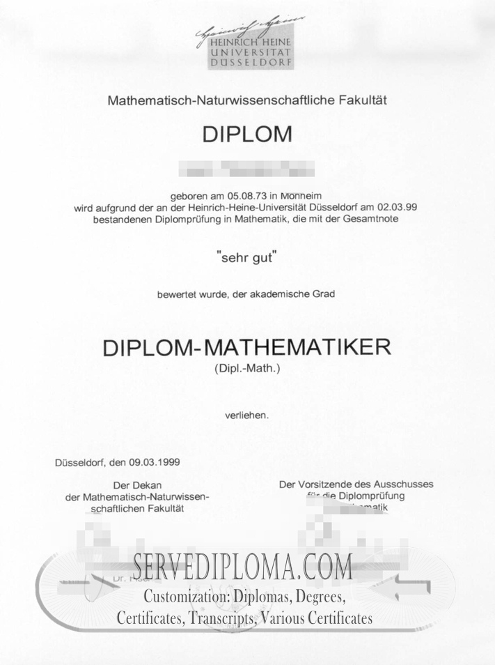 Best Fake Heinrich Heine Universität Düsseldorf Diploma: Your Gateway to Success - 专业证书