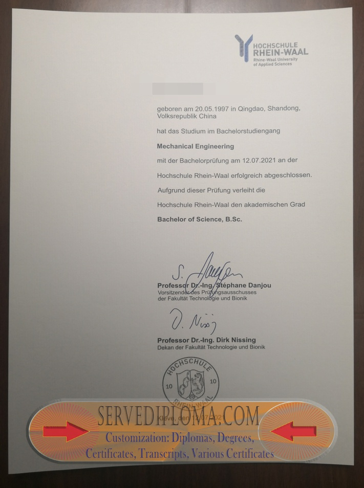 Buy Fake Rhein-Waal University of Applied Sciences Diploma: Is It Worth the Risk? - 专业证书