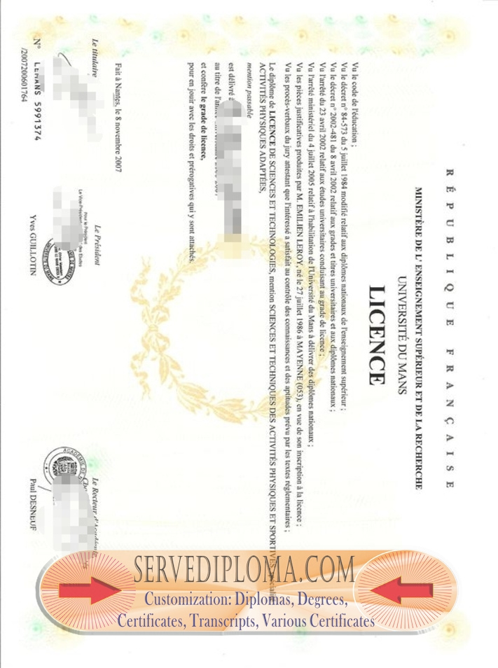 Buy Online University of Le Mans Degree: Your Gateway to Global Success - 专业证书