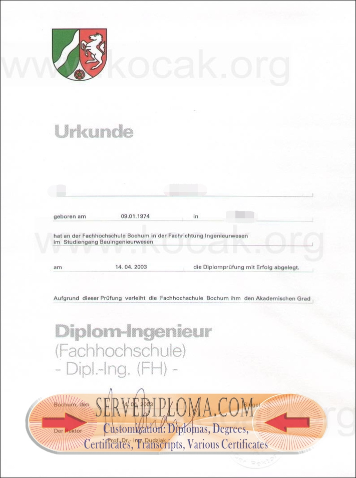 How to Copy Fachhochschule Bochum Diploma: A Step-by-Step Guide - 专业证书
