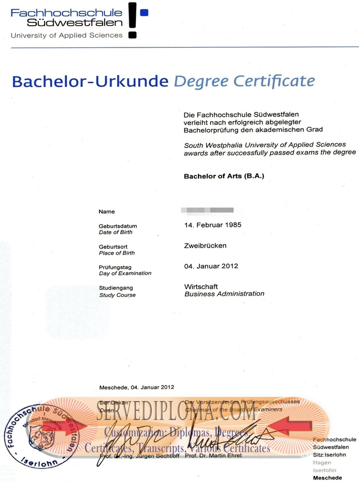 How to Copy Fachhochschule Südwestfalen Degree: A Step-by-Step Guide - 专业证书