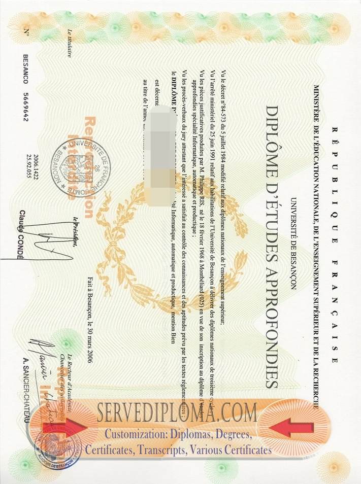 How to Copy a Fake University of Franche-Comté Diploma: Step-by-Step Guide - 专业证书
