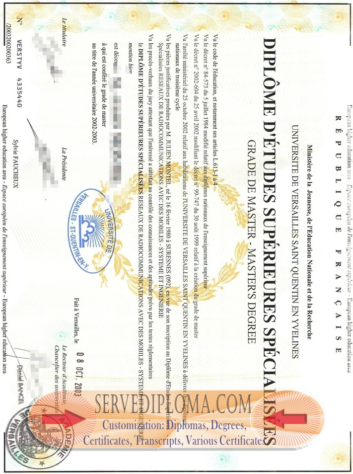 How to Buy a Université de Versailles Saint-Quentin-en-Yvelines Diploma: A Comprehensive Guide - 专业证书