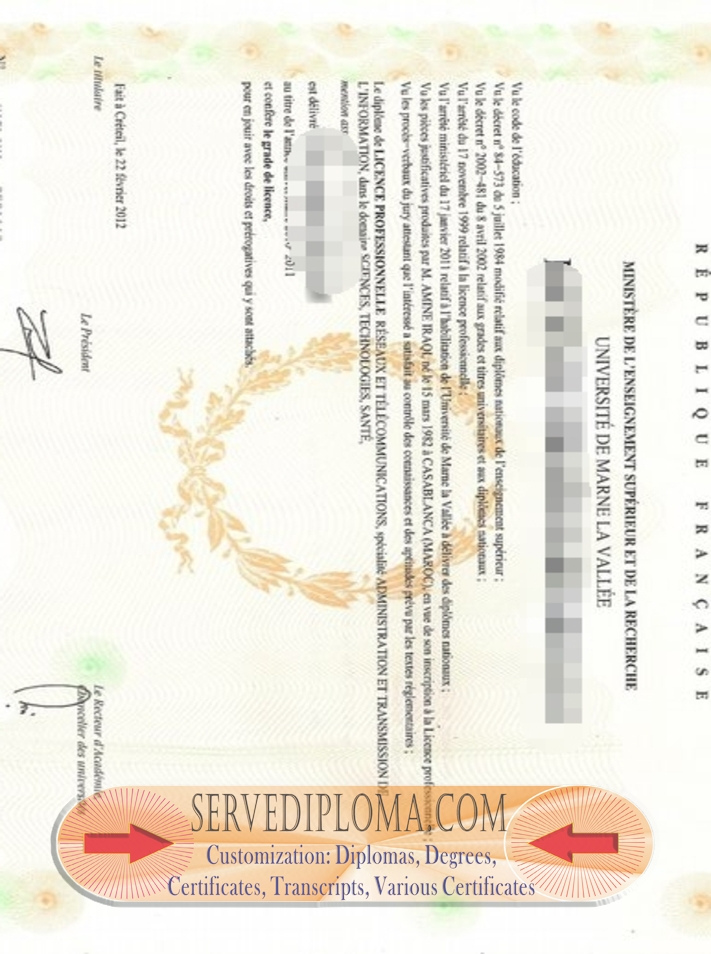 How Fast Can You Get a Fake Université de Marne la Vallée Degree? - 专业证书