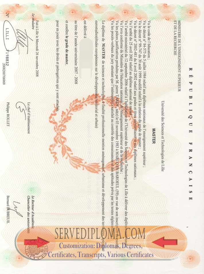 How to Buy a Phony Université Lille 1 Sciences et Technologies Diploma: A Step-by-Step Guide - 专业证书