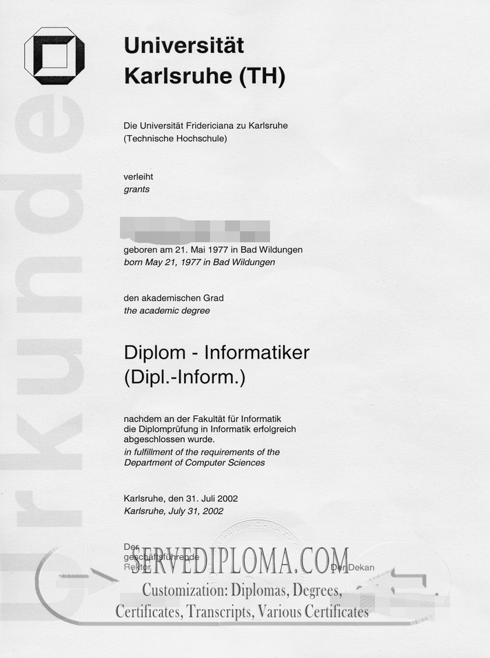 How to Create a Fake Universitat Karlsruhe (TH) Diploma: A Step-by-Step Guide - 专业证书