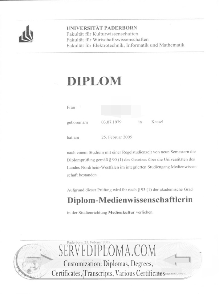 How to Create a Fake University of Paderborn Diploma: Step-by-Step Guide - 专业证书