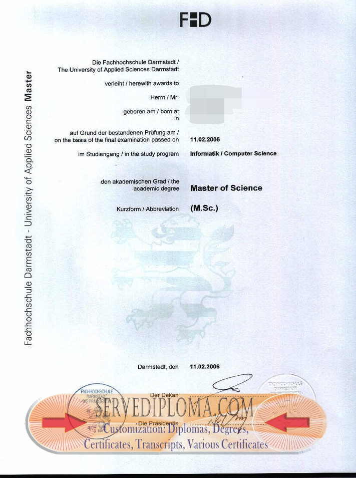 Order Your Darmstadt University of Applied Sciences Degree: A Comprehensive Guide - 专业证书