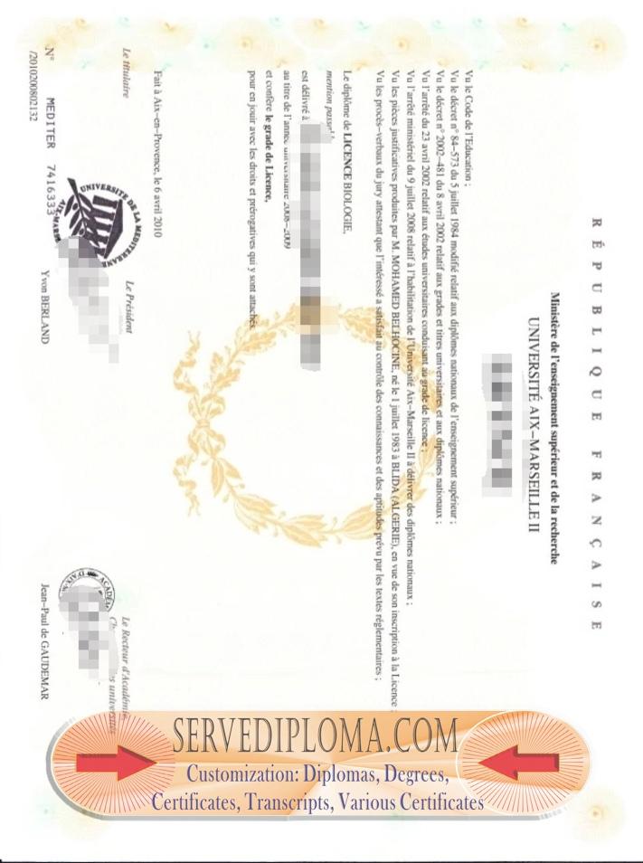 Order Université d'Aix-Marseille II Degree: A Comprehensive Guide - 专业证书