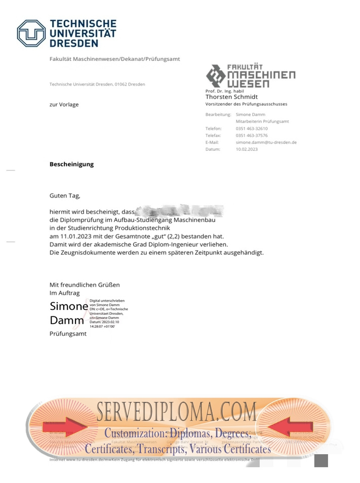 Purchase Fake Dresden University of Technology Diploma: All You Need to Know - 专业证书