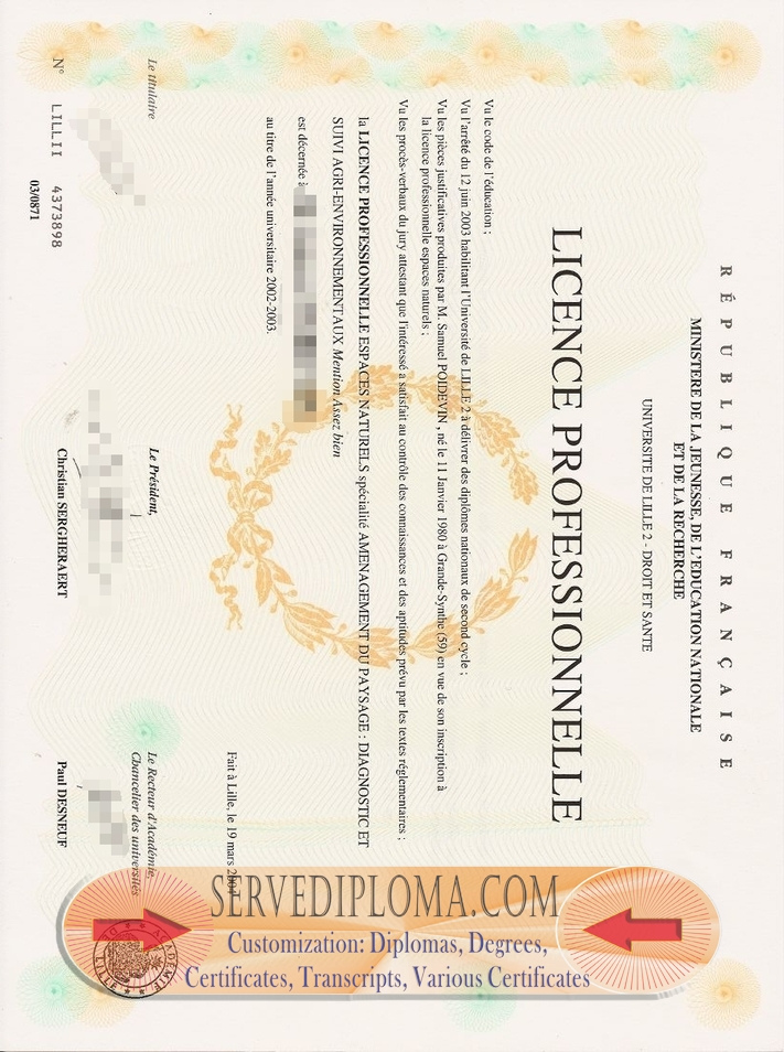 Purchase Fake Université Lille 2 Droit et Santé Diploma: What You Need to Know - 专业证书