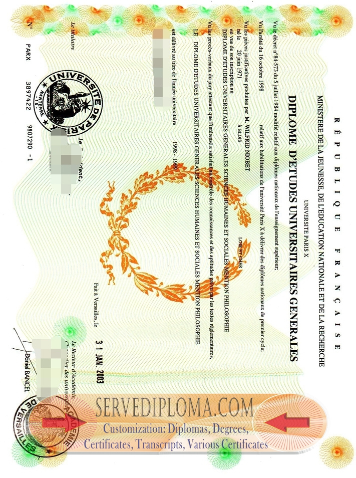 Purchase Fake Université Paris X Diploma: A Comprehensive Guide - 专业证书