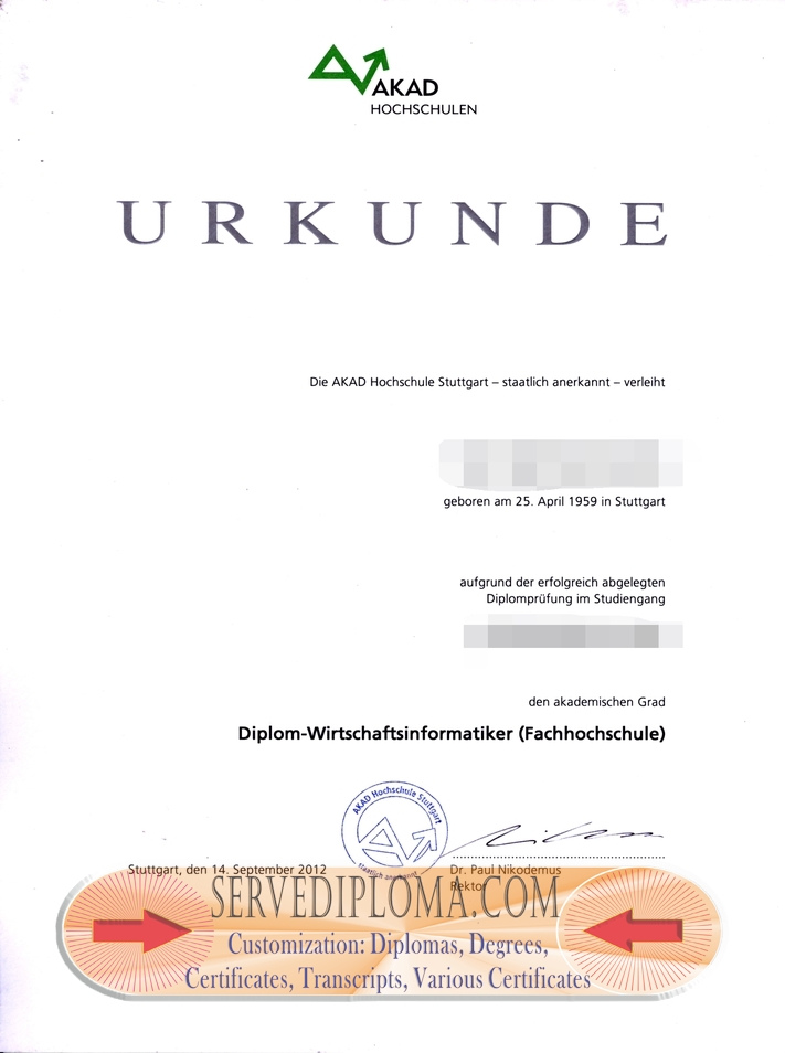 Purchase Phony AKAD Hochschule Stuttgart Diploma: What You Need to Know - 专业证书