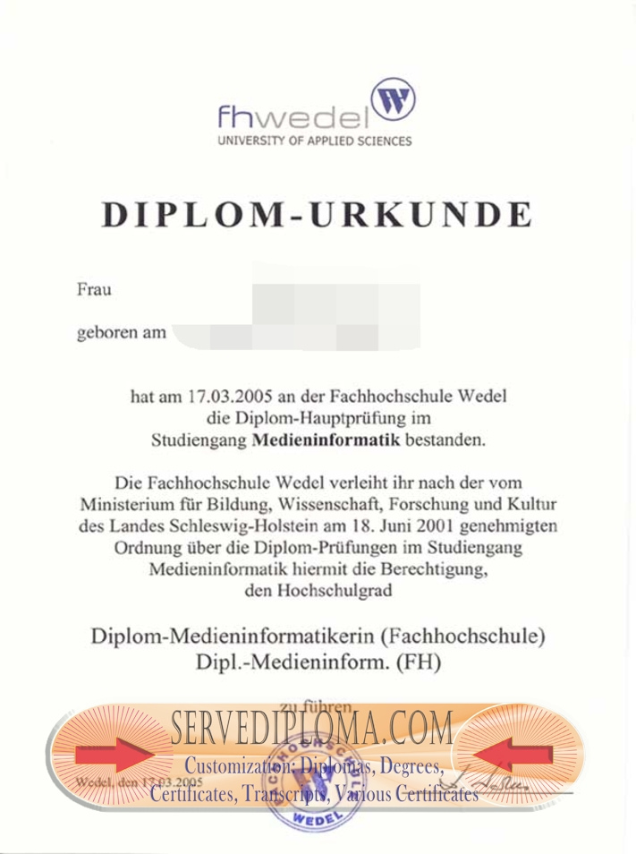 Replica Fachhochschule Wedel Degree: Your Path to Academic Success - 专业证书