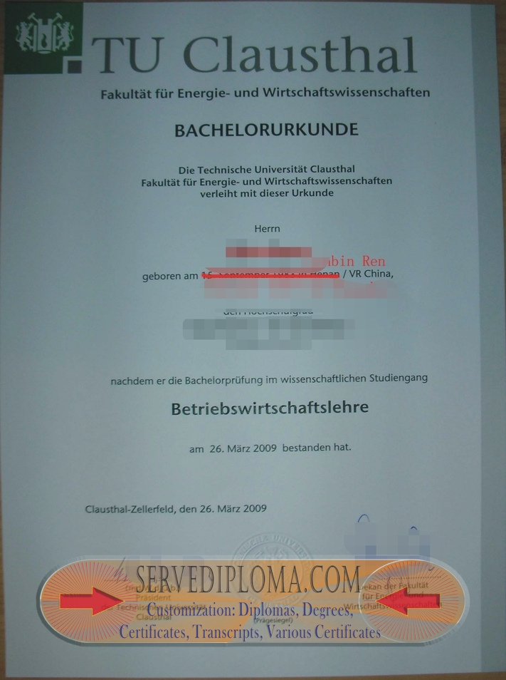 Replica TU Clausthal Diploma: How to Verify Authenticity - 专业证书