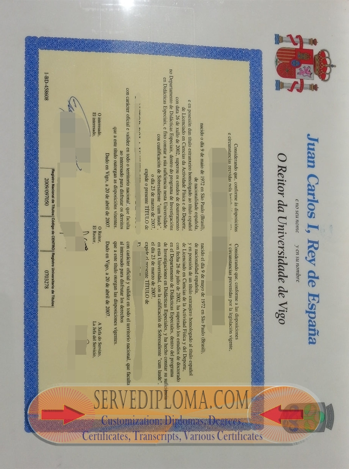 How to Purchase a Fake University of Vigo Diploma: A Step-by-Step Guide - 专业证书