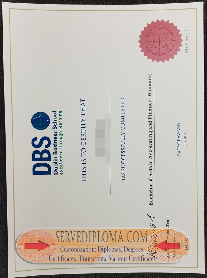 Replica Dublin Business School (DBS) Degree: Your Path to Global Recognition - 专业证书