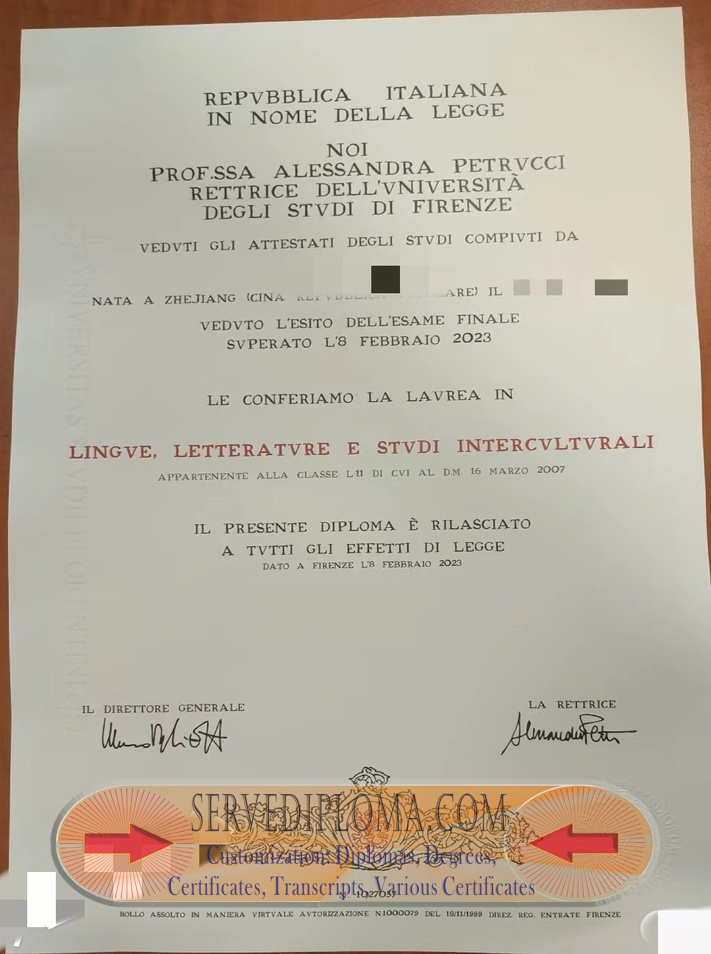 Buy Online Università Degli Studi Di Firenze Degree: Your Gateway to Italian Excellence - 专业证书