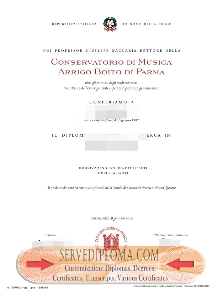 Is It Possible to Buy a Fake Conservatorio di Musica Arrigo Boito Diploma? - 专业证书