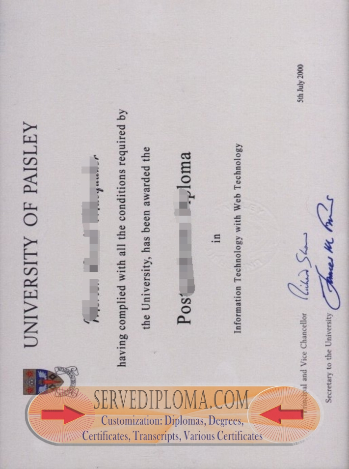 Is It Possible to Buy a Fake University of Paisley Diploma? - 专业证书
